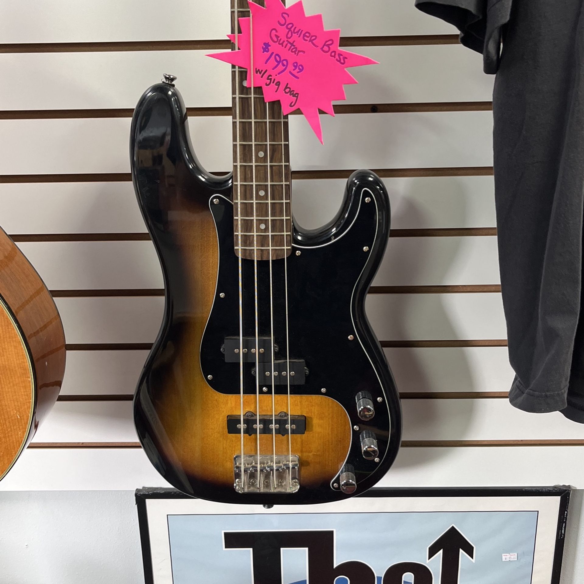Squier Precision Bass Guitar Sunburst With Gig Bag
