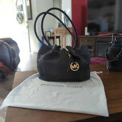 Michael Kor Black Pebble Ring Tote