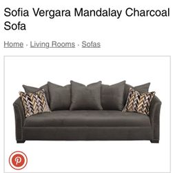 Sofia Vergara Smoke Grey Couch