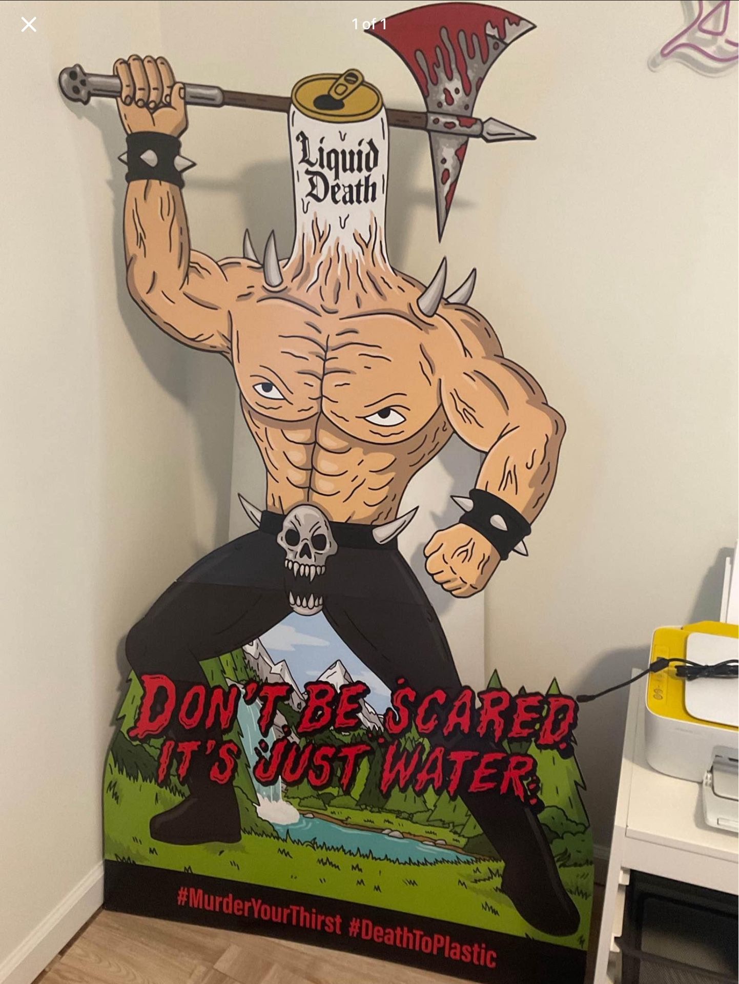 Liquid Death life-size executioner cutout