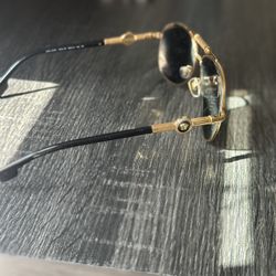 Versace  Sunglasses Gold Frame, Polarized Grey Mirror Silver Lenses, 59MM