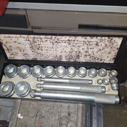 Dayton SAE Deep Socket Set 1/2" Drive 12 Point 1/2" to 15/16" W/ Case Vtg USA