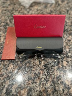Cartier buff glasses clear sliver with black wood