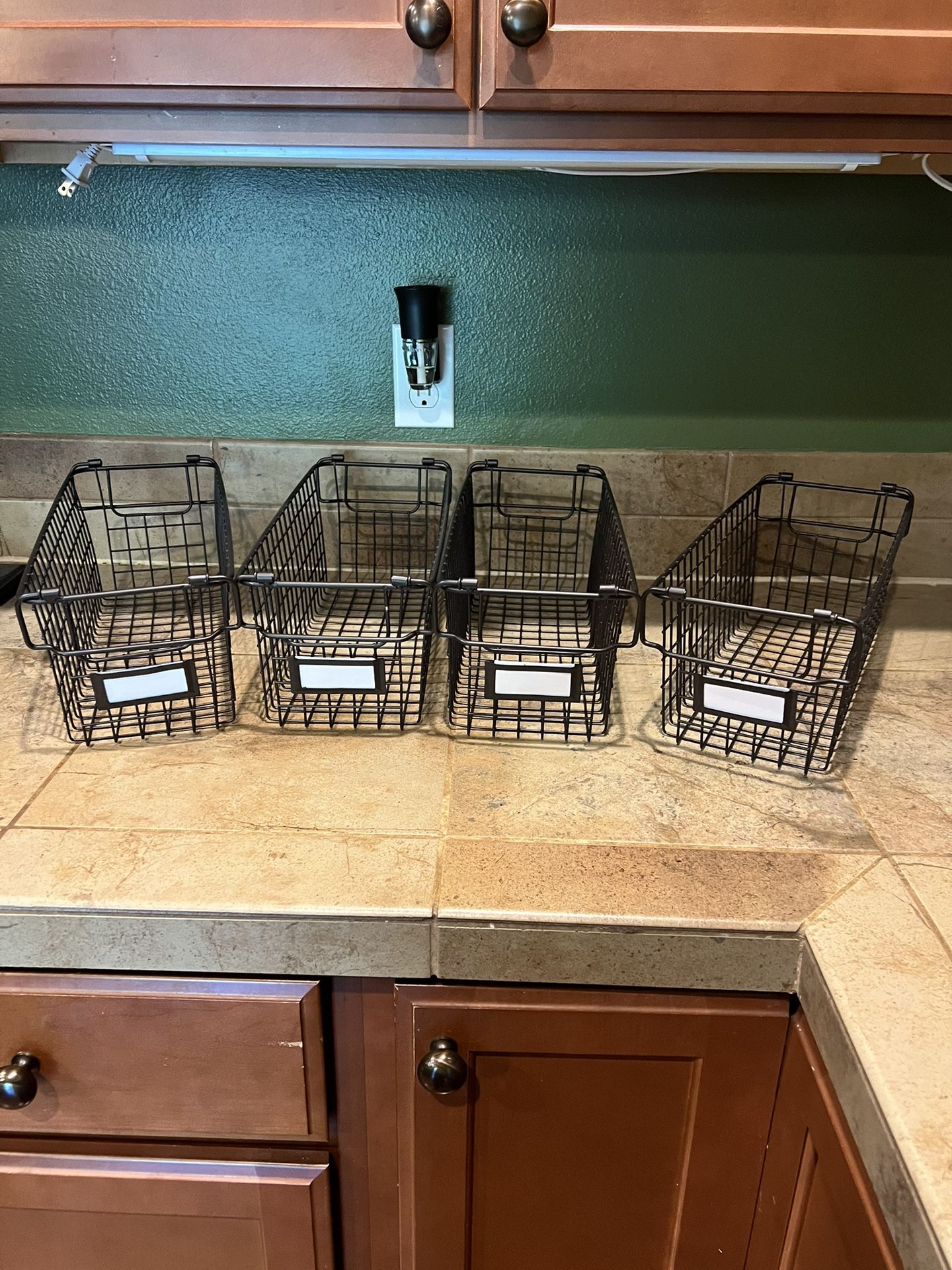 Kitchen Metal Organizer Bins (4) 