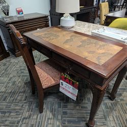 Map-Top Writing Desk & Chair