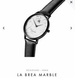 MVMT Stainless Steel Marble Watch, 100% Genuine Leather