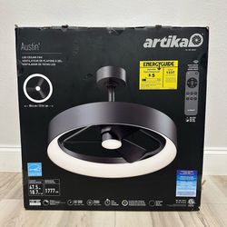 Artika Austin 23” LED Ceiling Fan – Matte Black – Open Box / Like New