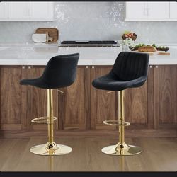 🔥 Swivel Adjustable Height Bar Stools with Backs Set of 2🔥