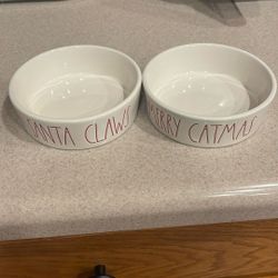 Rae Dunn Christmas Cat Bowls, 2