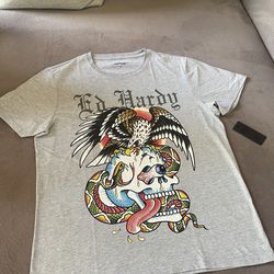 Ed Hardy Blinged Out Eagle and Skull Tee