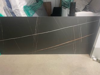 Modern Dinning Table Black w/ Marble Like Finish H 30 x L86.5 x W 35.5