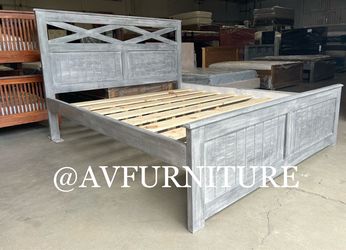Solid Wood King Bed Frame