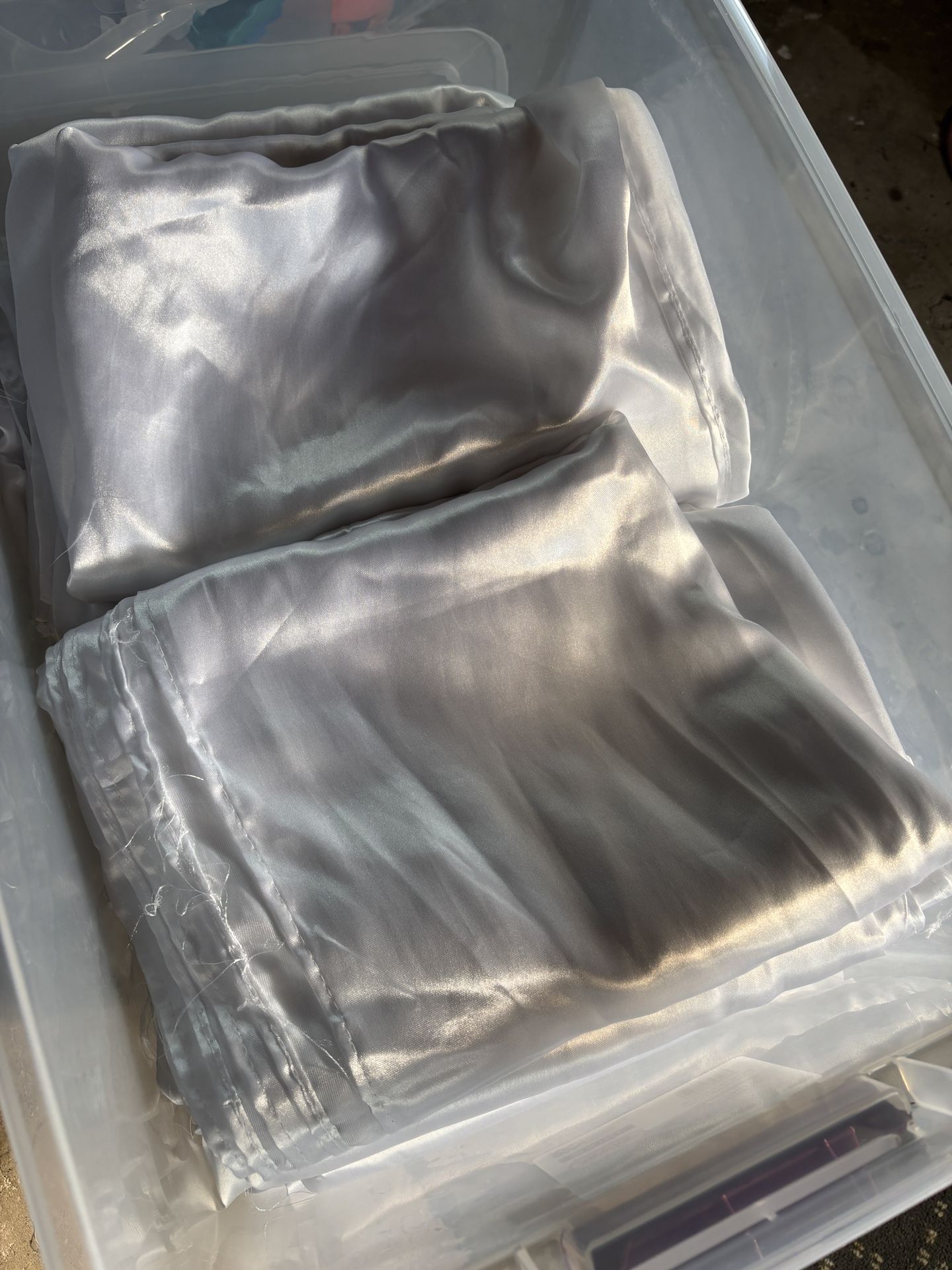 Wedding Or Christmas Party White Satin Linens