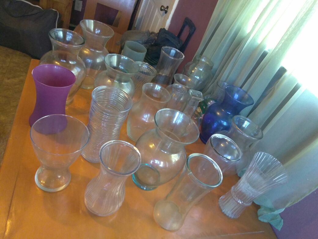 Floreros de Cristal different tamaños y formas