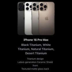 IPhone 16 Pro Max  512GB- 1TB