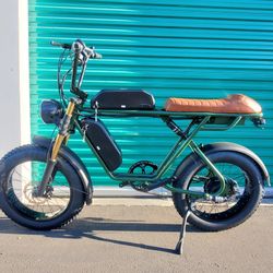 750 Watt Motor Electric Bike, Dual Battery, 33-35 Mph, 80 Mile Distance (Black Or Green)