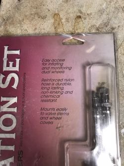 Tire inflation kit for rear dual tire set up