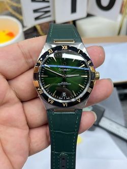 Omega Constellation Green Dial Gold Case