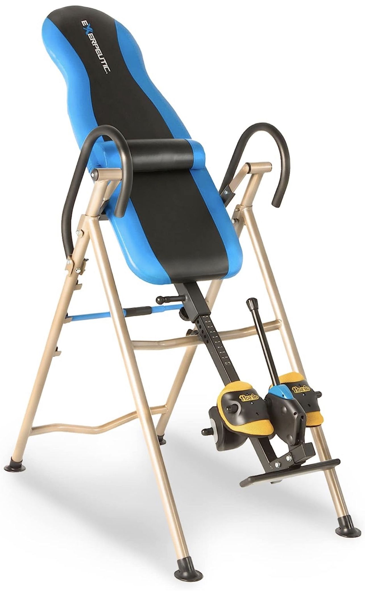 EXERPEUTIC Inversion Table with AIRSOFT NO PINCH Ankle Holders, SURELOCK Safety Ratchet System, and Lumbar Support