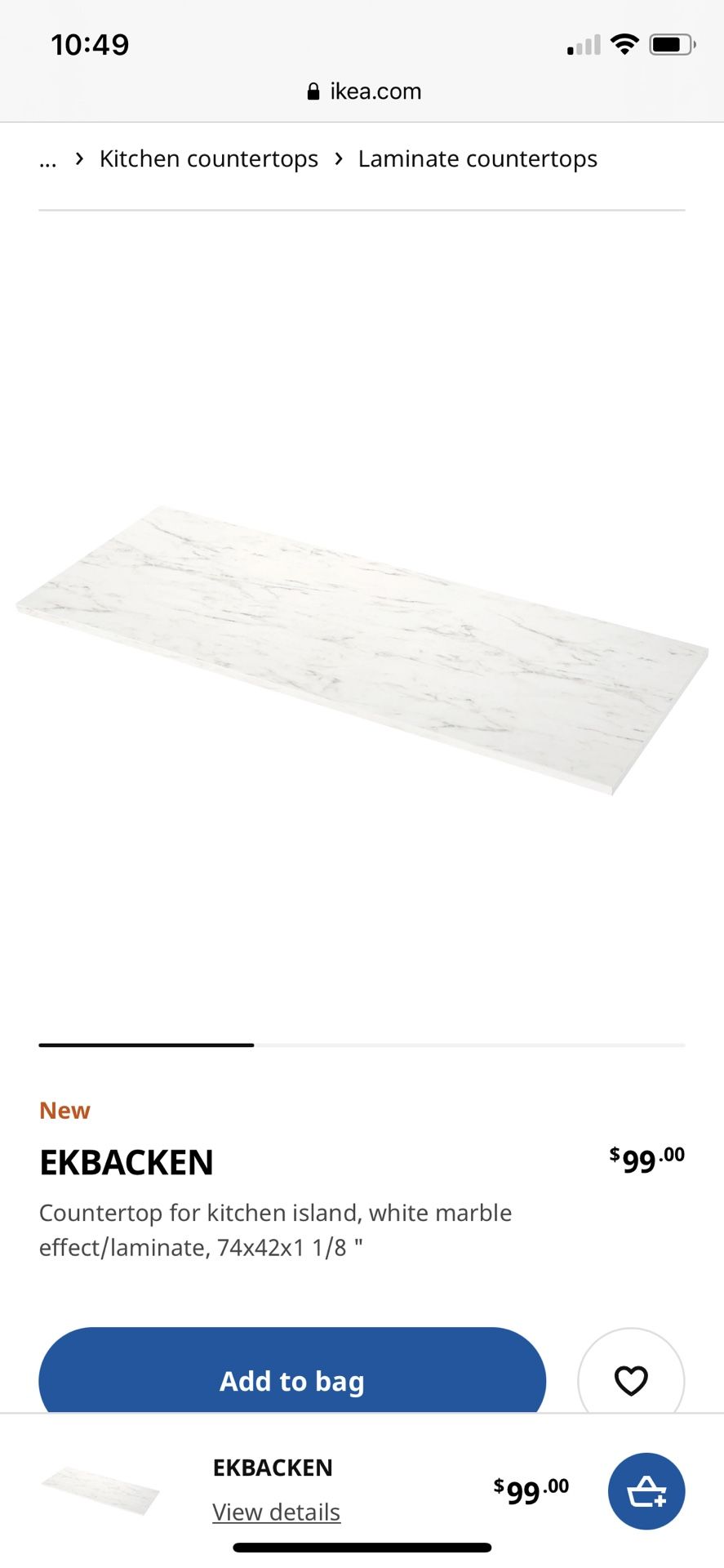 IKEA Marble Laminate Counter Top