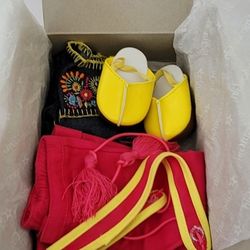 NIB ~ American Girl Julie's Tunic Outfit ~ Julie Pants Clogs Belt Complete RARE