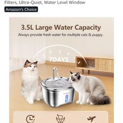 Pet Water Fountain Stainless Steel dog / cat