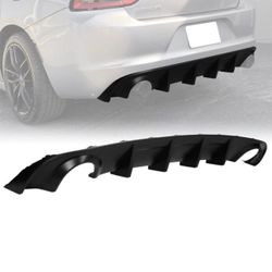 Fits 15-23 Dodge Charger Base SXT Rear Bumper Lip Diffuser Matte Black PP