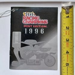 1996 Racing Champions collectors catalog showing the new MINT EDITION cars
