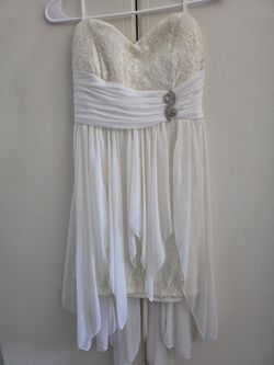 Sequin Hearts White Lace Dress with Jeweled Waist