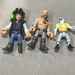 Jack Sparrow Imaginext Pirate Captain Skeleton Davey Jones lot of 3