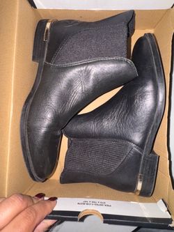 Black Leather Chelsea Ankle Boots size 6