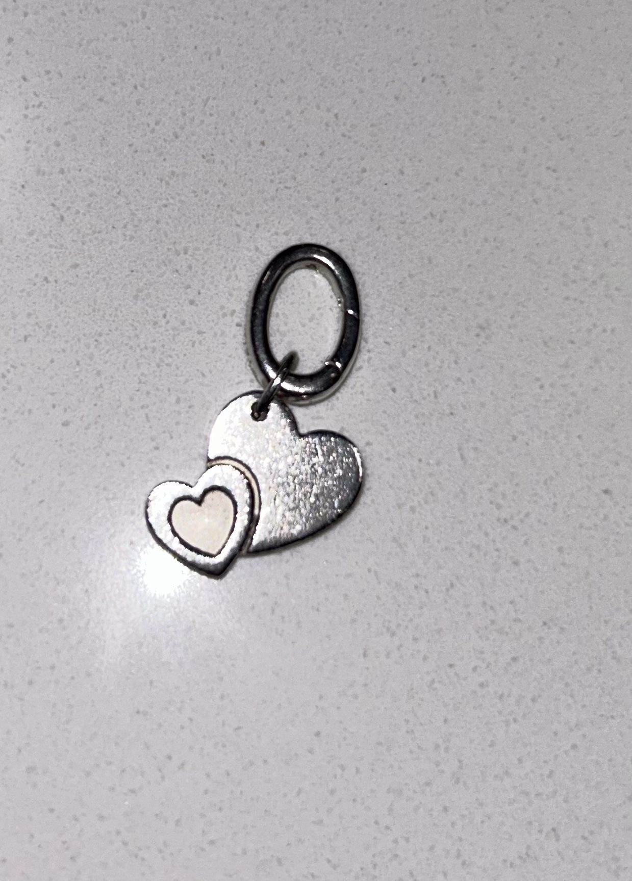 Authentic Tiffany & Co. Sweet Heart Double Hearts Charm Silver Pendant