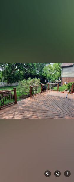 New treated wood deck installed.