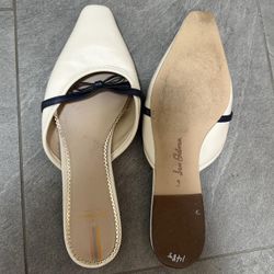 Sam Edelman Women's Cream and White Ballet-shoes(T34)54