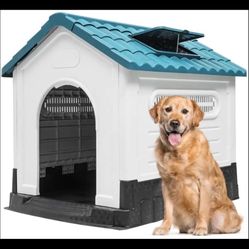 Yita Home Moasis Slant-roof Dog House with Skylight for Large Dogs