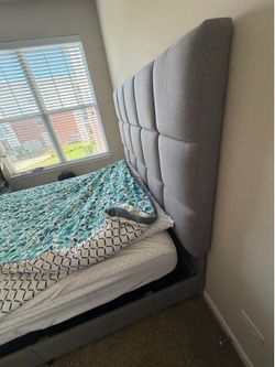 Queen Bed frame for sale (includes box spring)