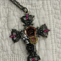 Betsey Johnson Cross Necklace 