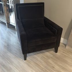 Accent Chair Black Velvet 