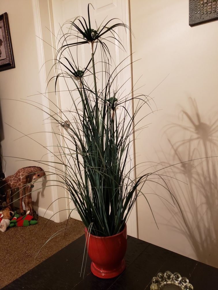Flower arrangement, vase size is 6x6.5, w arrangement 35 in tall, no cracks or chips in vase.