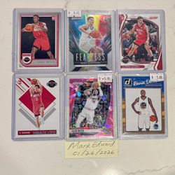 6 card lot - Houston Rockets Basketball - Rookies, Parallel, Insert