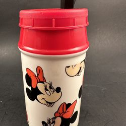 Vintage Minnie Mouse Head Lunch Box Aladdin Industries Thermos