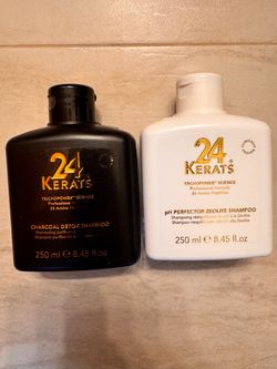 24 KERATS Deeply Purifying Charcoal Bamboo Shampoo and conditioner