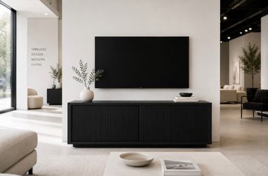 New! Fluted TV Stand with Storage