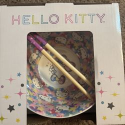 HELLO KITTY. 6 IN. CHOPSTICK BOWL
