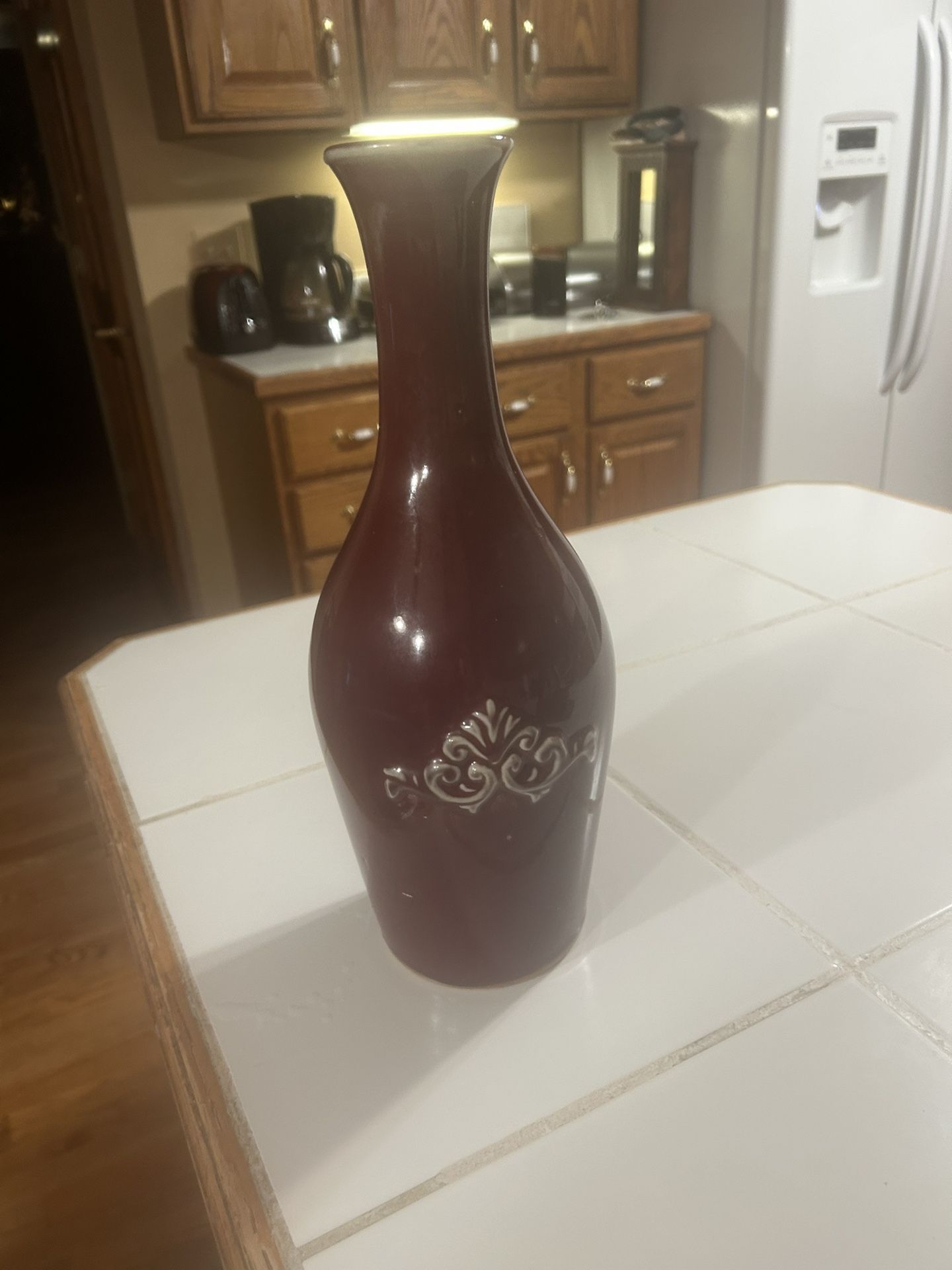 Hosley Potteries Burgundy Tall Vase