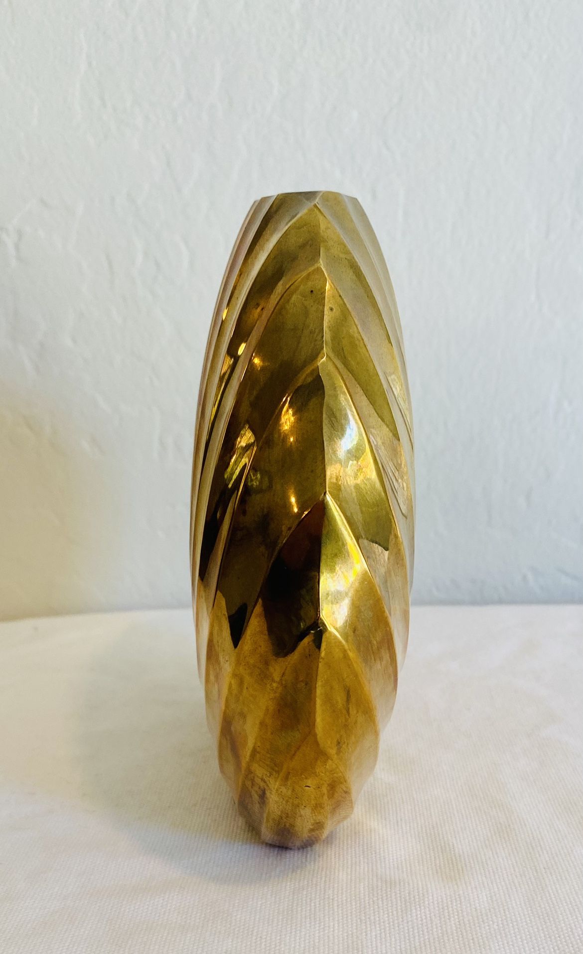vintage art deco solid brass vase
