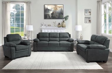 2 Piece Sofa and Loveseat (Dark Gray)