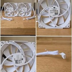Pair of White Thermalright 120mm PWM Computer Case Fans - Spotless