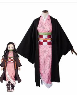 Kimetsu no Yaiba Kamado Nezuko Cosplay Japanese Costume Cape Kimono Suit Dresses