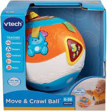 New, in box-VTech Move and Crawl Ball, Orange